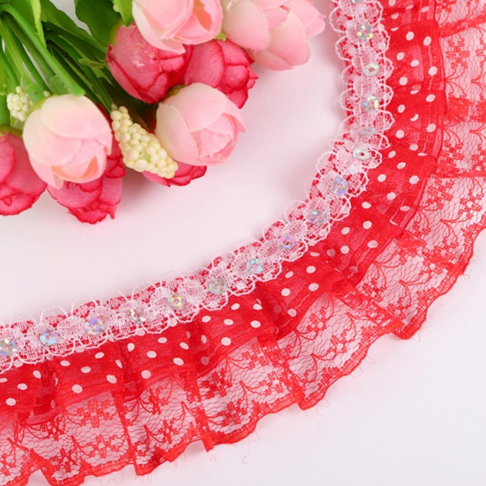 1pcs Printing Dots Embroidered Lace Trim 3 Layer DIY Craft Trim Lace Ribbon  Sewing Craft