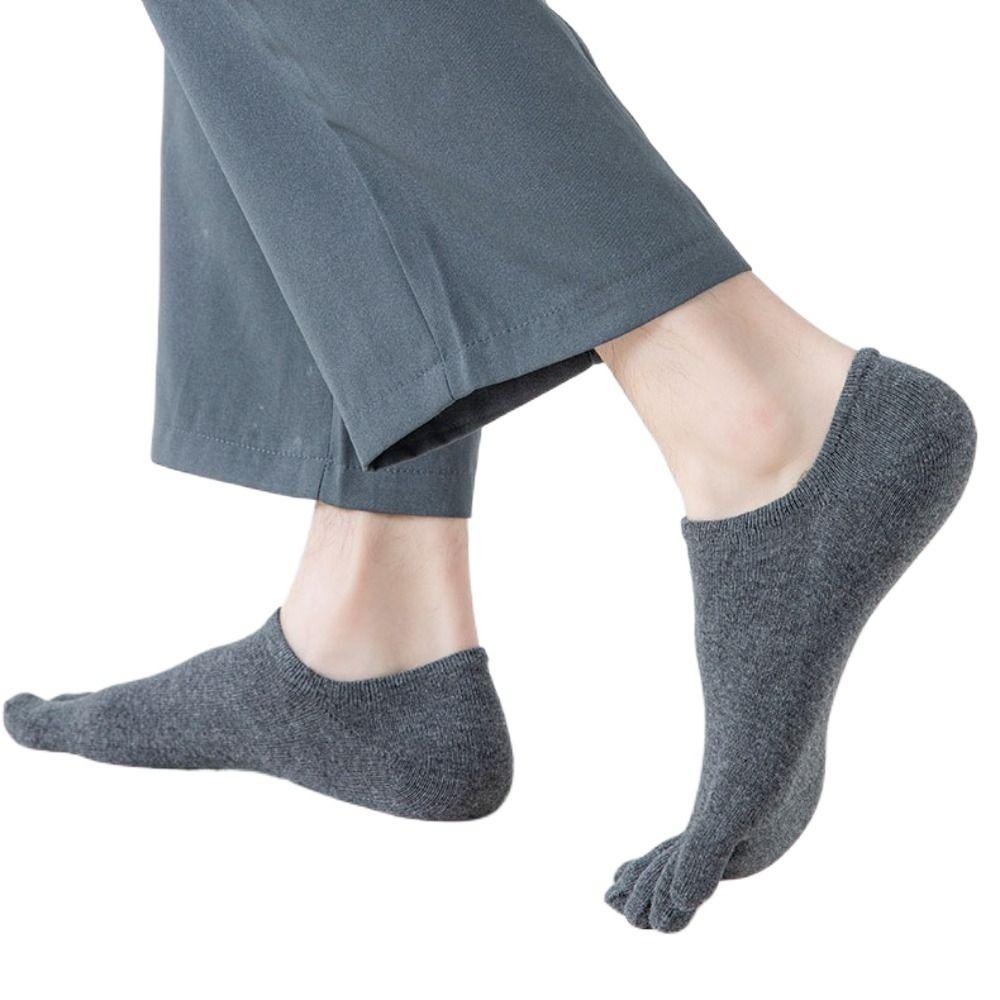 Cotton Men's Five Toe Socks Anti-skid Five Finger Invisible Socks Fashion   Men