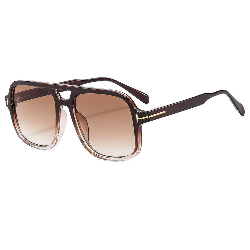 Óculos de Sol Aviador High-End Retrô com Barra em T e Dupla Ponte Anti-UV para Esportes ao Ar Livre