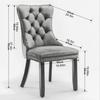 Classic Velvet Dining Chairs, High-end Tufted Solid Wood Contemporary Velvet Upholstered Dining Chair with Wood Legs, Set of 2, Wine