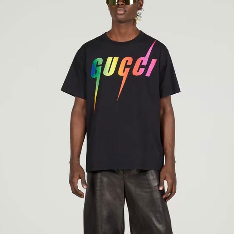 GUCCI T Shirts Men's Black Crew Neck Moderate 616036-XJFF9-1152