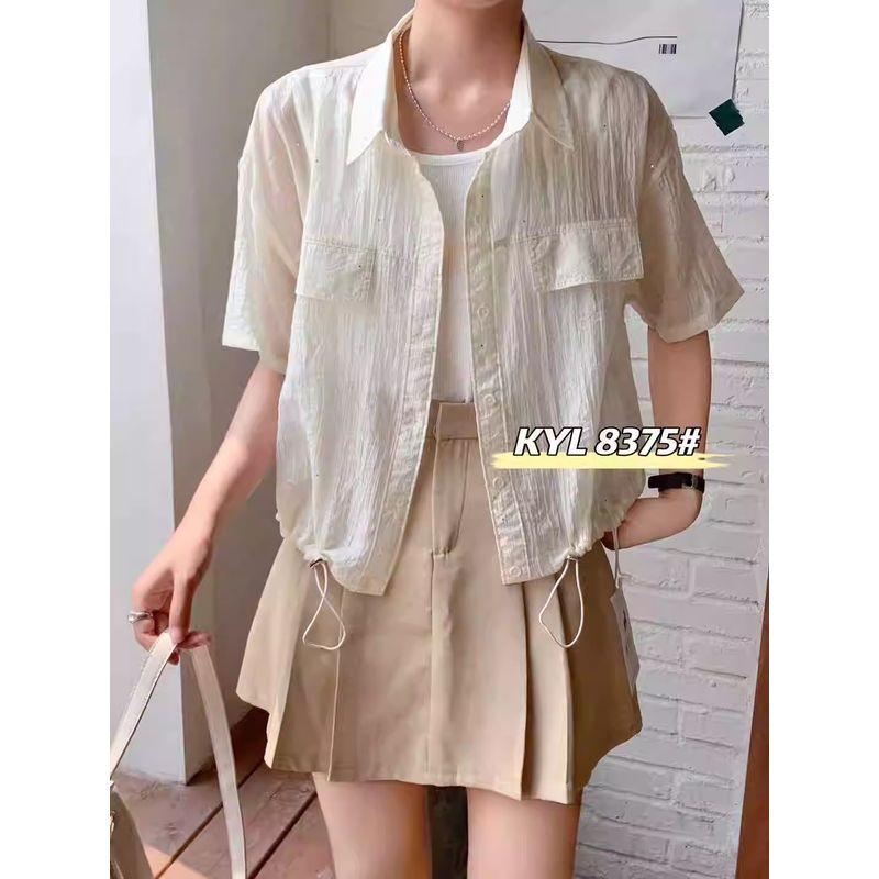 

Пальто с утягивающим шнурком по низу, с эффектом омоложения, выстиранное, однотонная рубашка 8375 White All yards