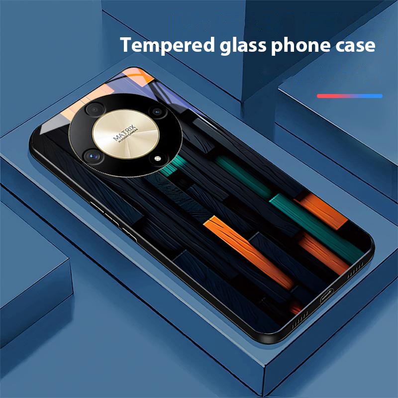 Creative Block For Honor Magic 6 50 70 90 Lite X7b 200 Pro Nova 10 Nova 5T X6 P30 Pura 70 Ultra Tempered Glass Phone Case