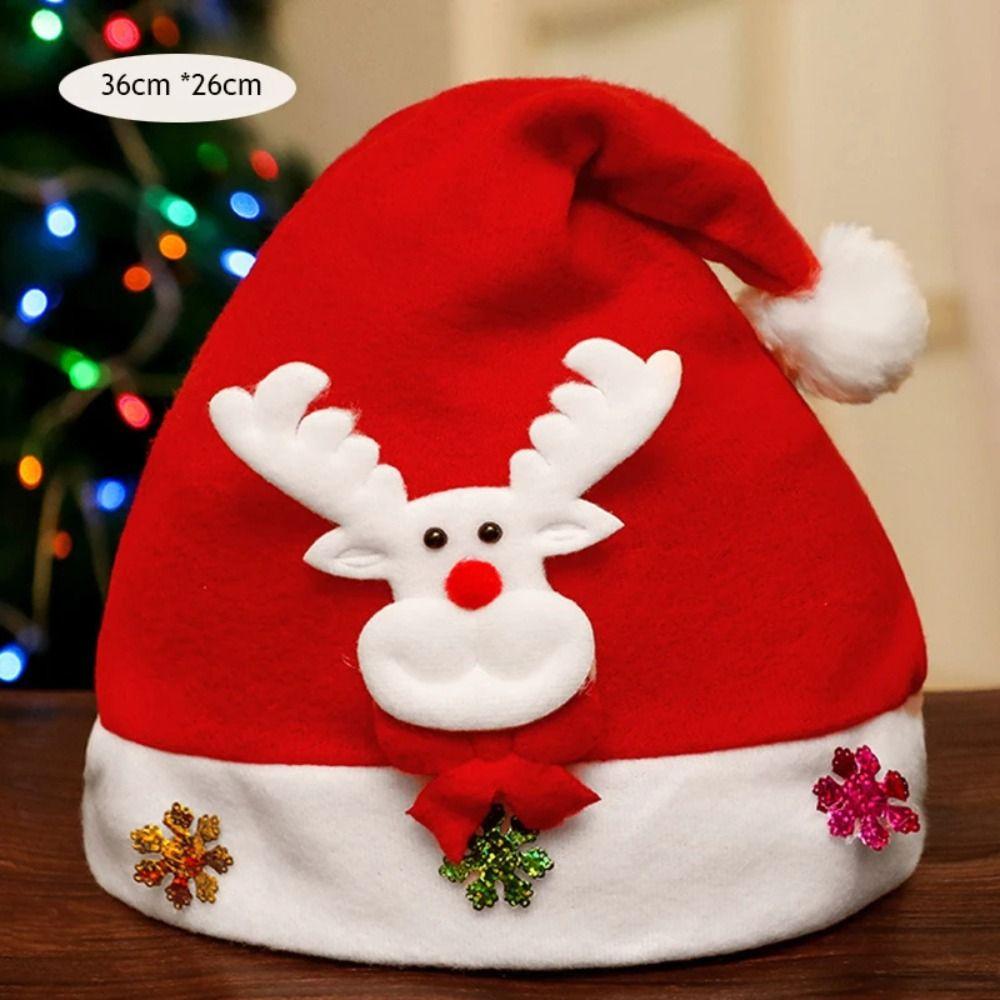 Snowman DIY Christmas Hat Toy Elk Santa Snowman Hat Creative Kids Xmas Arts Hats  Toddlers