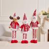 Christmas Snowflake Plush Doll with Retractable Stand - Red & White Snowman, Deer, Bear Ornament