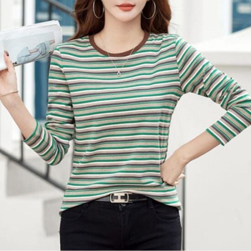 Navava Casual STripe Long Sleeve T shirT nT1400