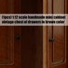 Detailed Miniature Wardrobe Model Figurine 1/12 Scale Doll House Furniture Wooden Storage Cabinet with Openable Door