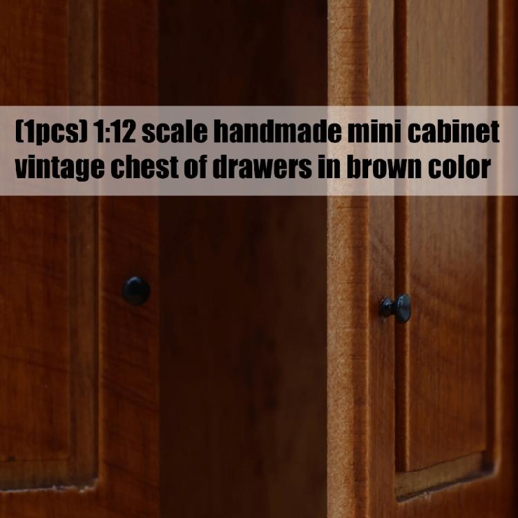Detailed Miniature Wardrobe Model Figurine 1/12 Scale Doll House Furniture Wooden Storage Cabinet with Openable Door