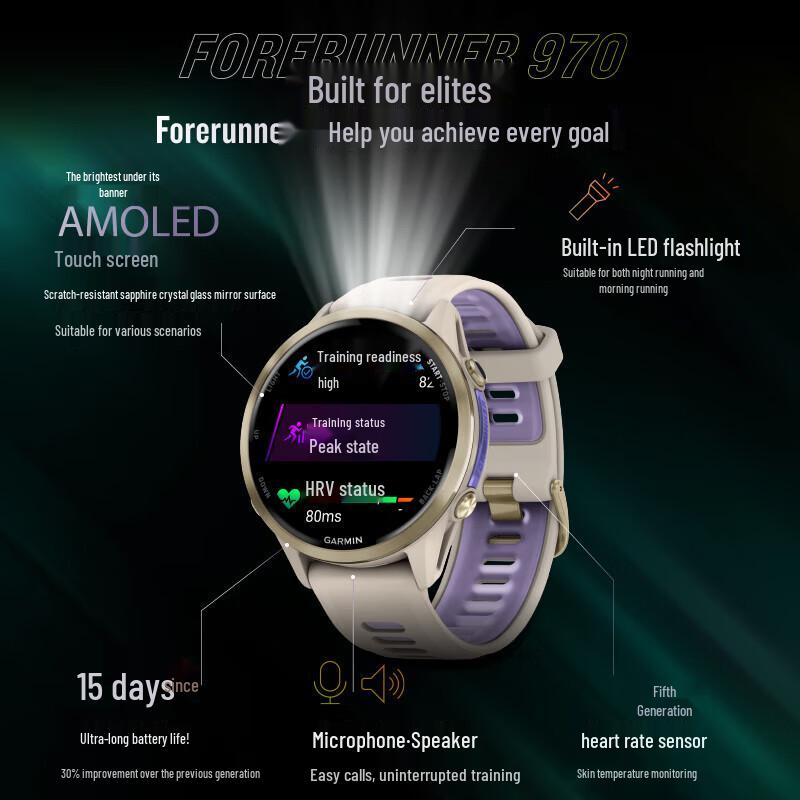 Garmin Forerunner 970 Flagship Triathlon GPS Sport Watch (CN version)