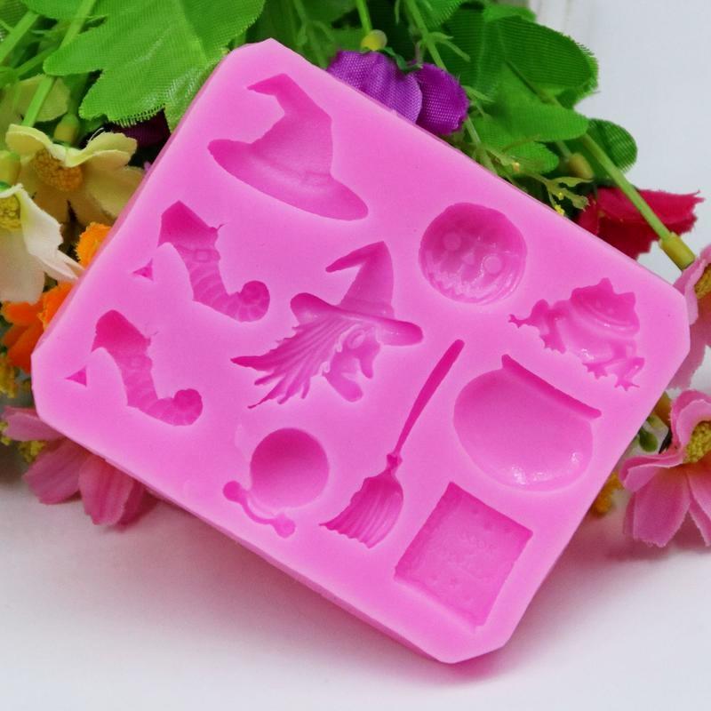 Halloween Party Sugar Silicone Mold Cake Decorating Tools Hat Pumpkin Pastry Baking Kitchen Bakeware