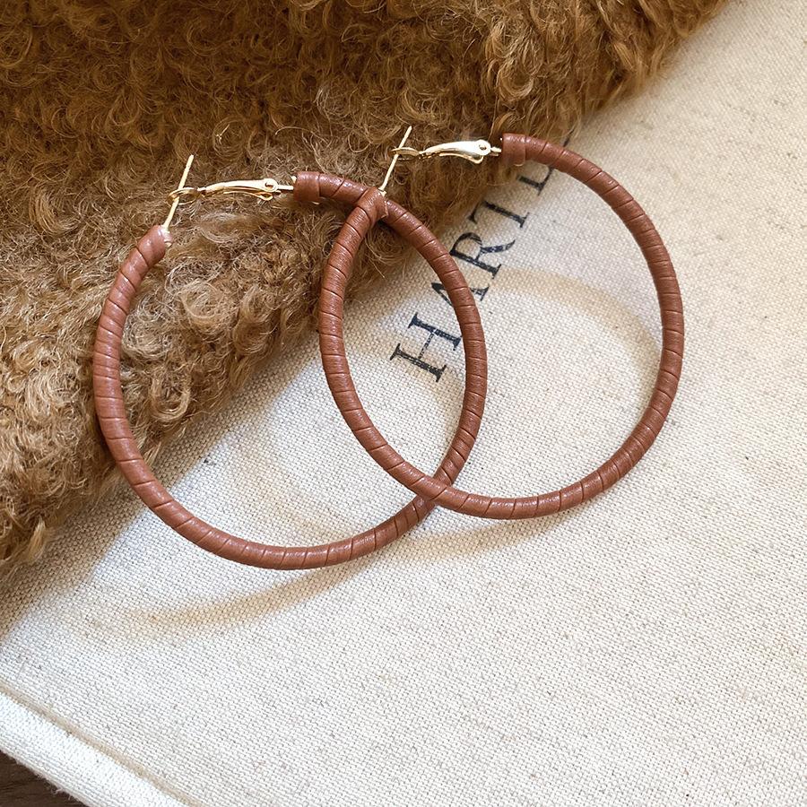 Autumn and Winter Retro Maillard Coffee Color Resin Tiger's Eye Earrings, Ear Buckles, Niche Earrings for Women