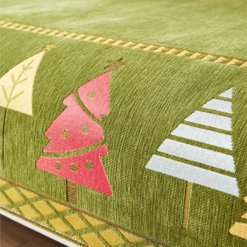 Winter Home Non-slip Christmas Tree Sofa Cushion Couch Sofa Covers Chenille Slipcover Funda Sofa Mats