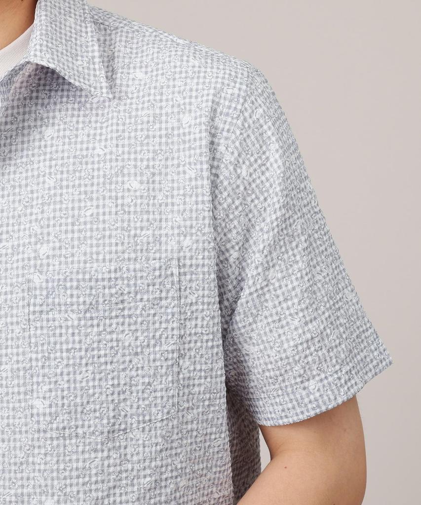 Takeo Kikuchi Men's Ripple Casual Shirt (Solid, Check, Botanical Pattern) 07081511, Red (261) 04 (LL)