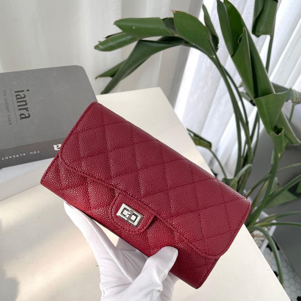 Xiaoxiangfeng Versatile Mini Square Bag Caviar Premium Black Mobile Phone Bag One Shoulder Crossbody Rhombus Chain Bag