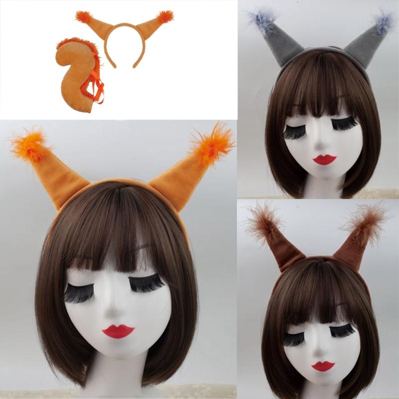 Eichhörnchen Stirnband Schwanz Halloween Tier Verkleidungskostüme