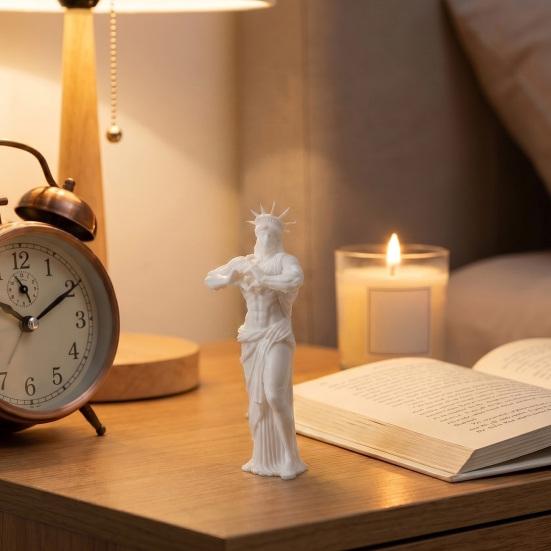 Funny Muscle Liberty Statue 3D Printed Humorous Muscular Liberty Statue for Living Room Bookshelf Cabinet Table Decor New York City Souvenirs Gifts