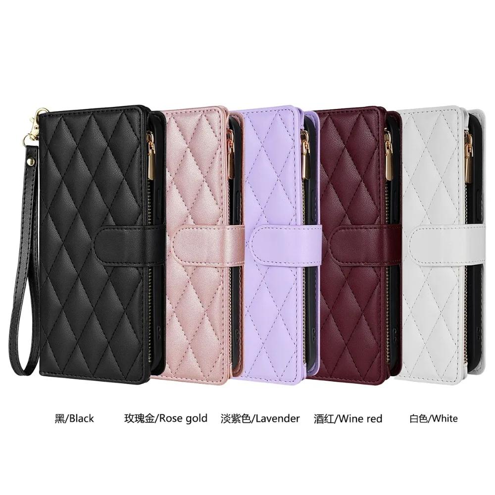 Wrist Strap Crossbody Phone Case for IPhone 17 Air 16 15 14 11 13 12 Mini XS Pro Max Plus Wallet with Card Holder Leather Cover