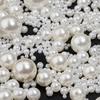 10-1000pcs Beige ABS Imitation Pearl Beads Multisize Round Loose Beads With Hole For Jewelry Making DIY Bracelets Accessories
