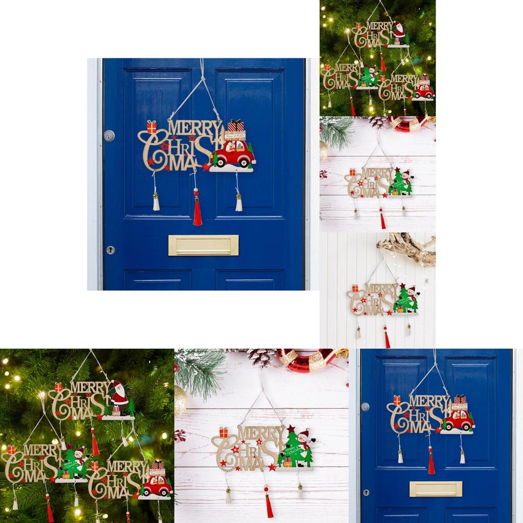 Stunning Wood Christmas Tree Hanging Ornament Merry Christmas With Elegant Design