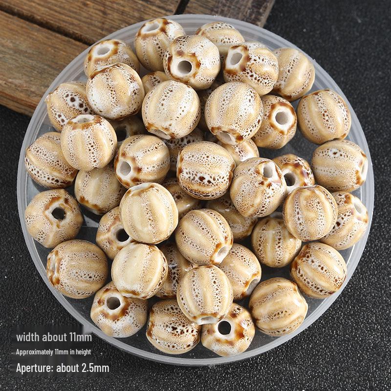 DIY Flower Glaze Watermelon Ceramic Beads – Loose Porcelain Beads for Jewelry, Clothing Accessories, Bracelet & Necklace Crafts