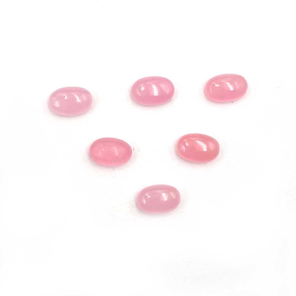 Dyed Pink Jade Oval Cabochon Loose Gemstone Lot 102 Pcs 4*6 MM 69 CT For Jewelry Making