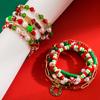 Hot Sale New Christmas Bracelet Alloy Wreath Elk Pendant Red Green White Polymer Clay Beaded Holiday Bracelet