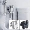 Durable Zinc Alloy Toilet Angle Valve Wall Mount Dual Outlet Bidet Sprayer Set Water Cleaning Sprayer Bathroom