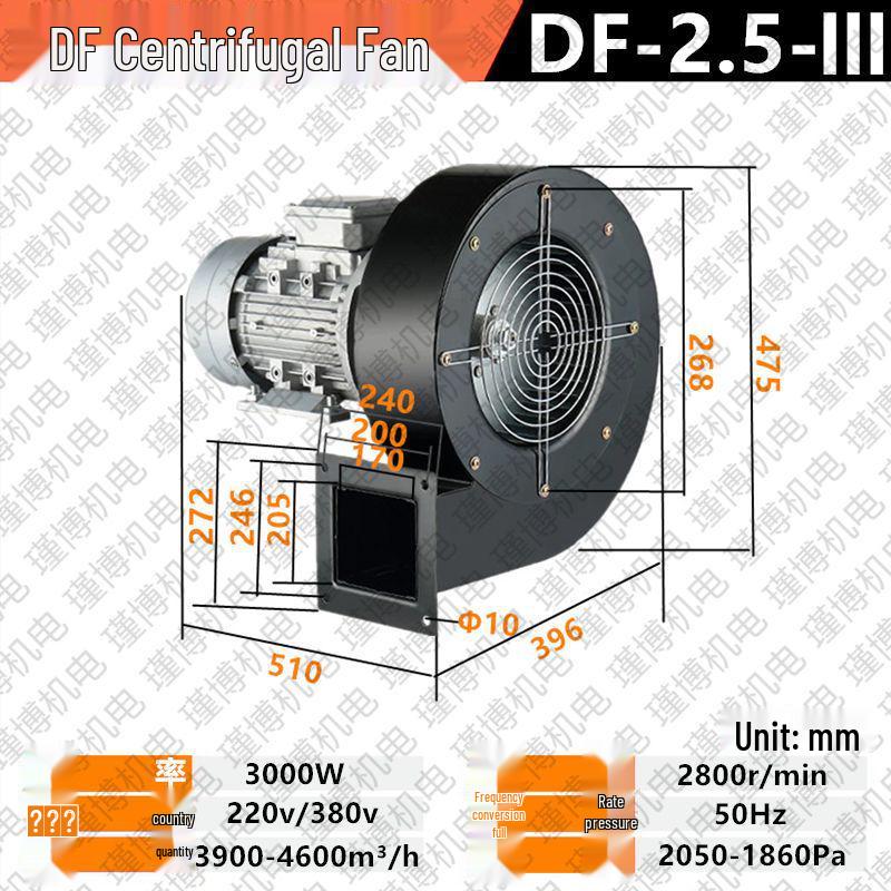 DF Multi-Blade Industrial Centrifugal Fan, 220V/380V, High-Temperature Resistant, Powerful Induced Draft Blower