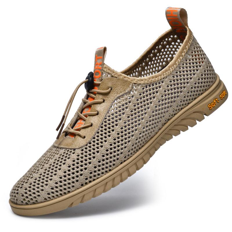 Mesh shoes men's breathable mesh men's shoes casual shoes hollow one pedal thin lightweight mesh shoes sandals