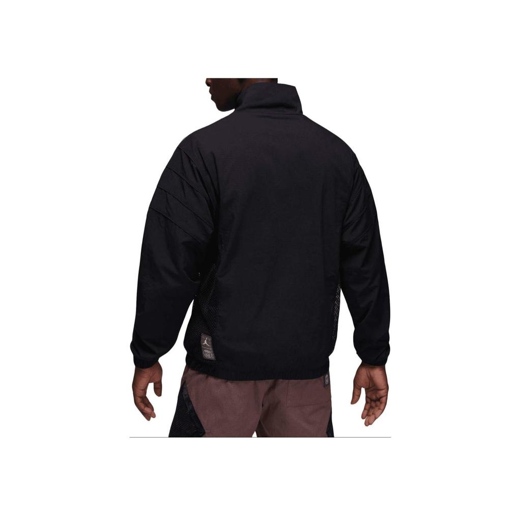 Jordan Solid Color Logo Stand Collar Zip Jacket Men Jacket Black DM3090-010