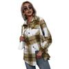 Fall Winter Women's Thickened Cashmere Plaid Shirt Jacket, Casual Loose Long Sleeve Fashion Outerwear