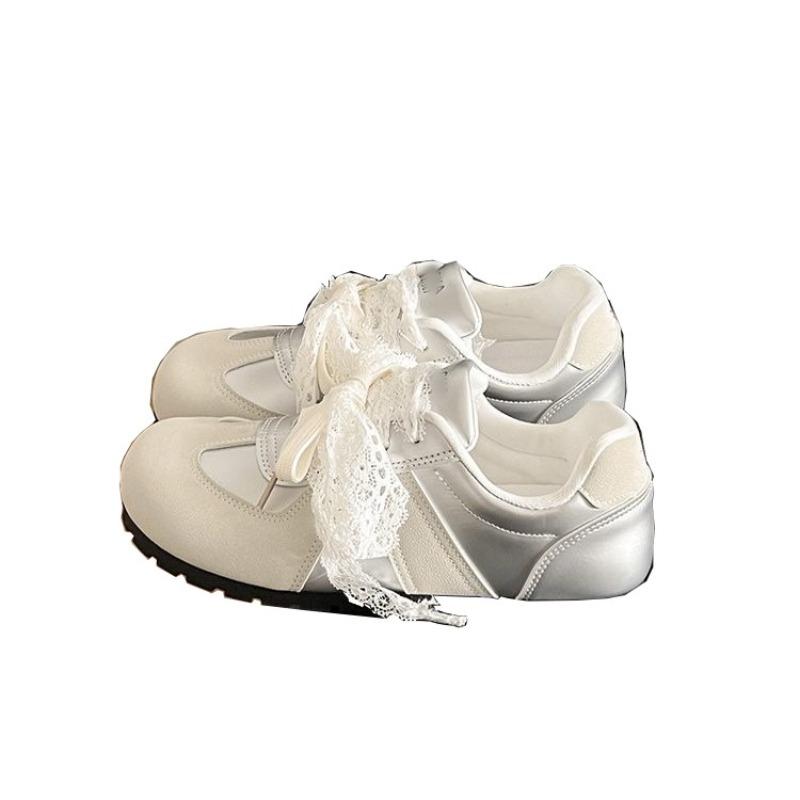 Women's Autumn New Ballet Shoes Lace Little White Shoes Niche Women's Shoes Versatile Casual Board Shoes