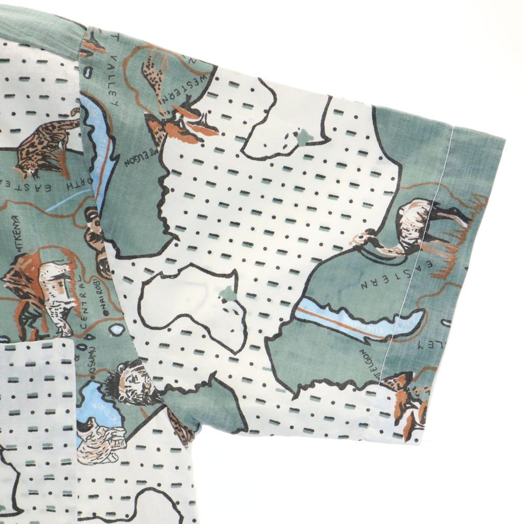 Vintage 60s Open Collar Animal Pattern Short Sleeve Open Collar Shirt Men's Used