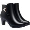 fashion Autumn Winter New High-heeled Short Boots Women's Thick-heeled Ankle Boots High Heel Shoes Warm Plush Snow Boots Women Shoes