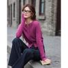 Women's Soft Wool Blend Round Neck Knit Cardigan