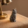 Small Cat Sculpture For Desk 3D Printed Maine Ornaments, Figurine for Table Decor, Cool Ornament with Intricate Details, Gifts Mom Women Lovers Stable