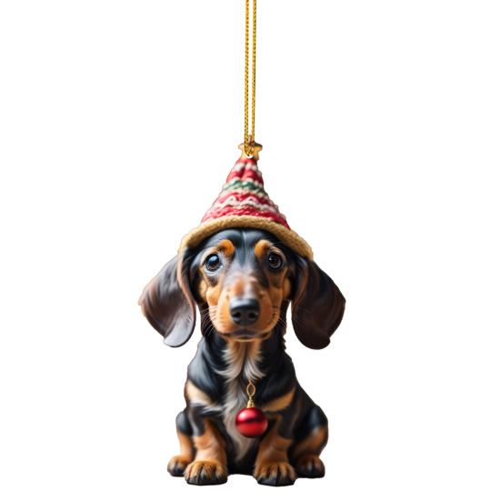 

Милый кулон в виде рождественской елки, мультяшный щенок, подвесной орнамент, акриловый художественный ремесленный орнамент