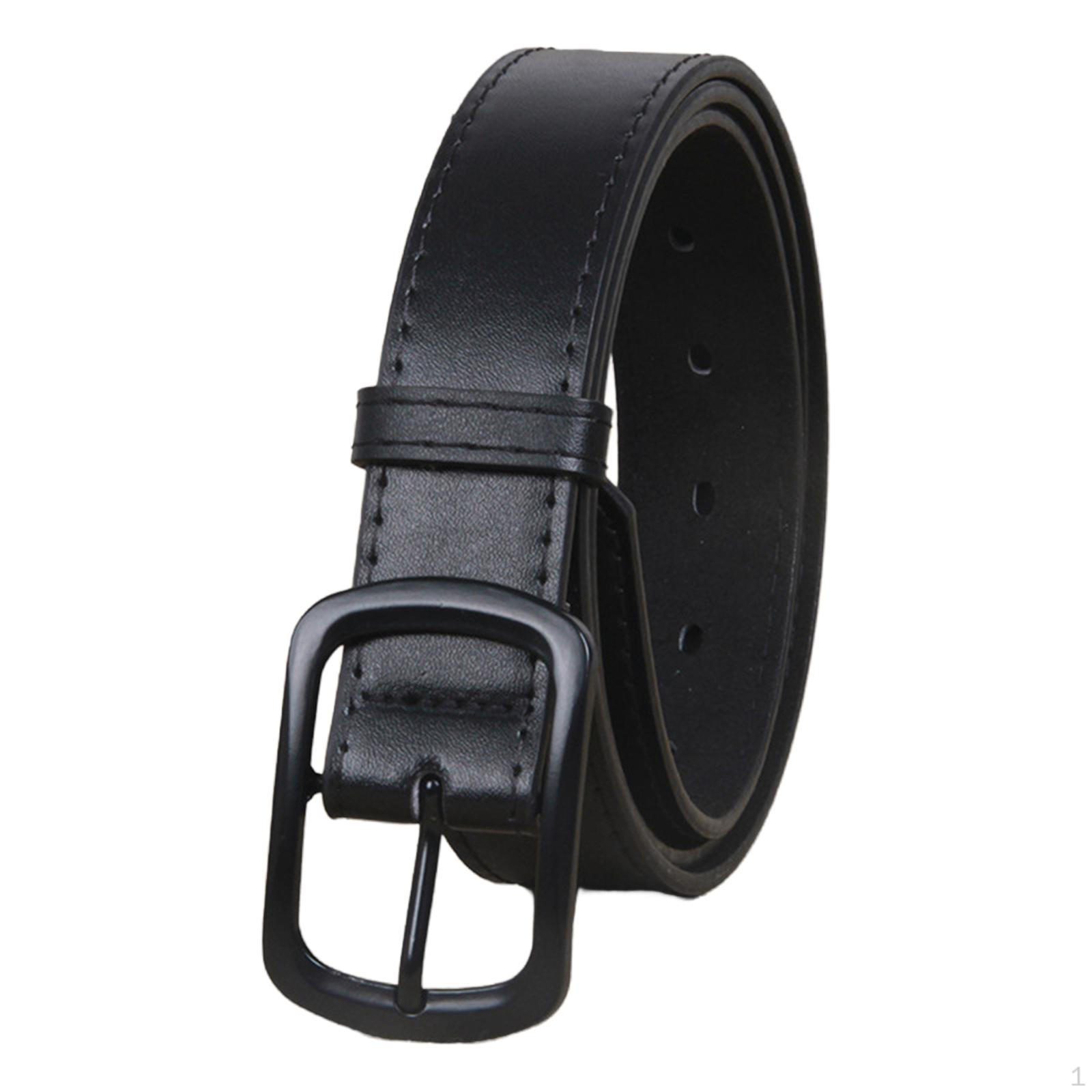 

Мужской ремень из искусственной кожи с пряжкой, повседневный длинный поясной ремень длиной 110 см для улицы, брюки, чёрный