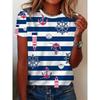 Bequemes gestreiftes bedrucktes Oberteil Mode Vielseitige Damen Kurzarm Freizeit locker T-Shirts Damen