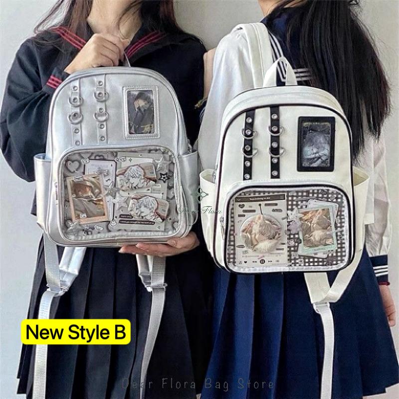 Y2K Søt Mini Ryggsekk Dame Kawaii Ita-veske Søt Jente Gjennomsiktig Ryggsekk DIY Personlighetsvisning Sekk Lolita Skulderveske
