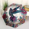 1pc Hummingbird Floral Automatic Open/close Folding Compact Umbrella, 8 Rib Sturdy Canopy, Lightweight Portable, Everyday Use, Gift,,124