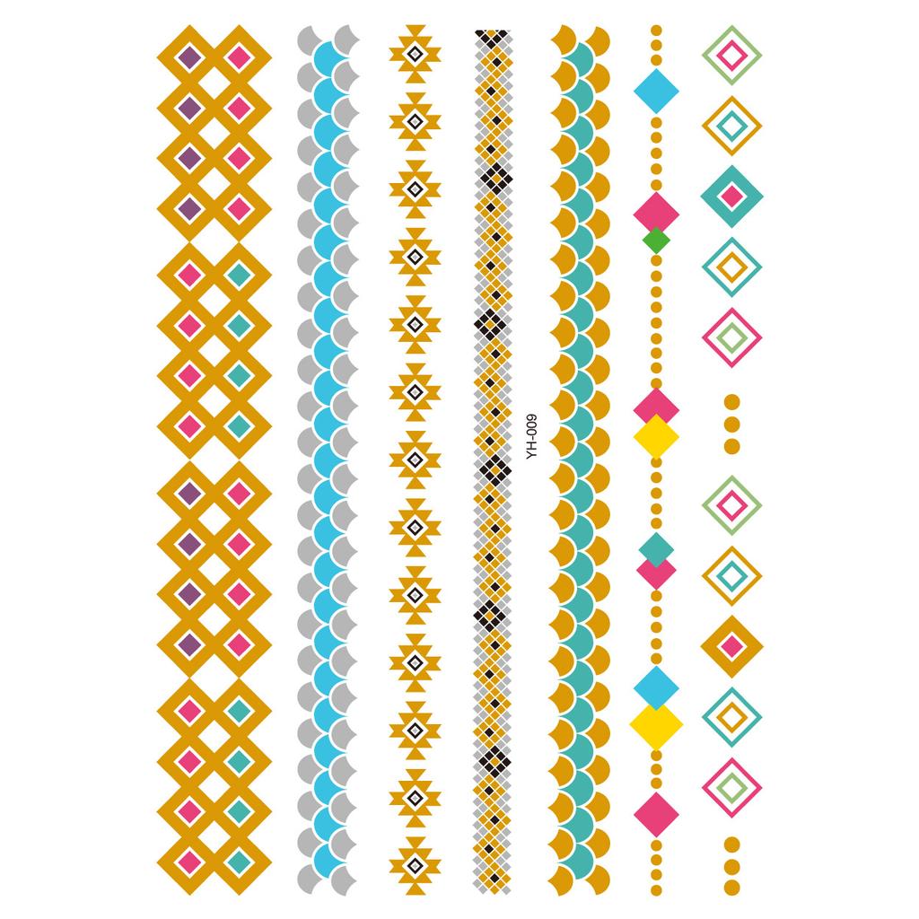 Temporary Sticker Feature 009 - 1 Sheet for Body Design
