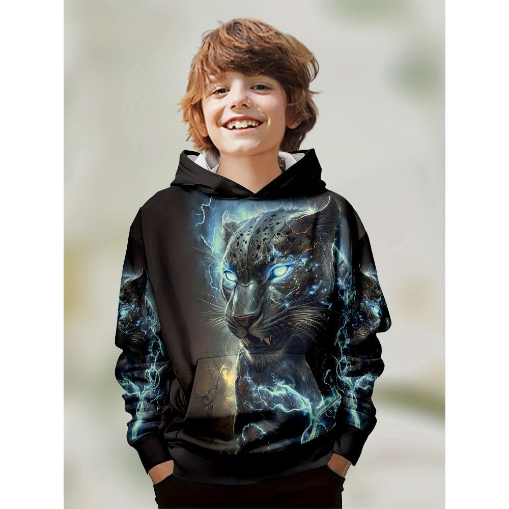 Kids Clothes Boys Hoodies Long Sleeve 3D Tigers Print Children Spring Fall Clothes Casual Outdoor Stylish Boy Girl Clothes Tops