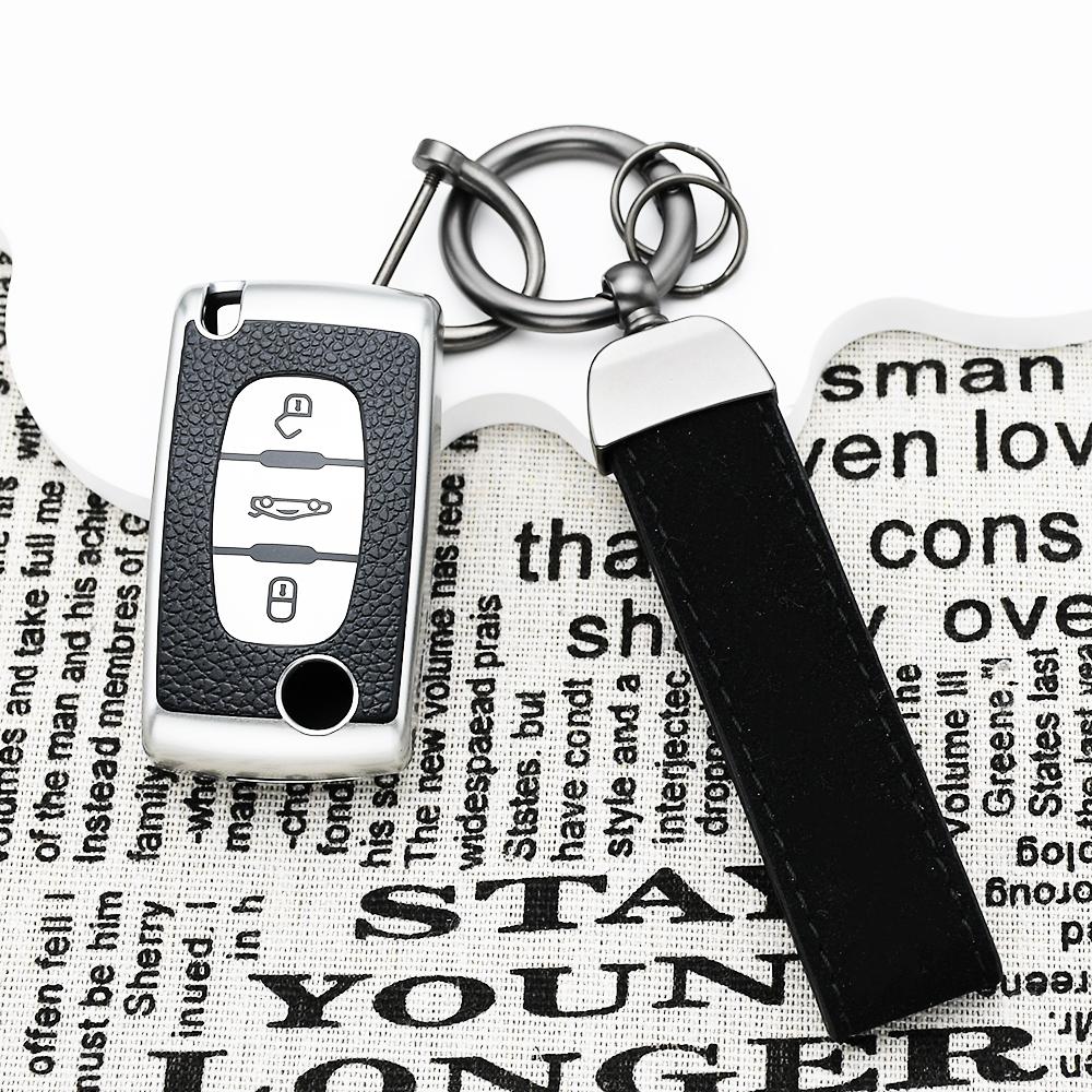 Tpu Leather For Citroen Xsara Berlingo C2 C3 C4 C5 C6 Flip Car Key Case Cover For Peugeot 207 307 308 407 607 807 Protector Fob
