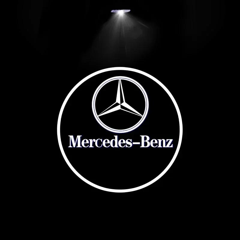 LMN2   Hot 2025 W124 GLA 2025 For Benz AMG 2pcs Car Door Welcome Light Led HD Projector Lamp Courtesy Lights For Mercedes Benz A C E Cl