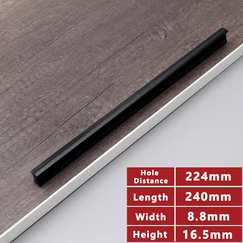 WV Kitchen Cabinet Handles and Pulls Black Silver Dressers Closet Furniture Door Handles Aluminum Drawer and Knobs Hardwares