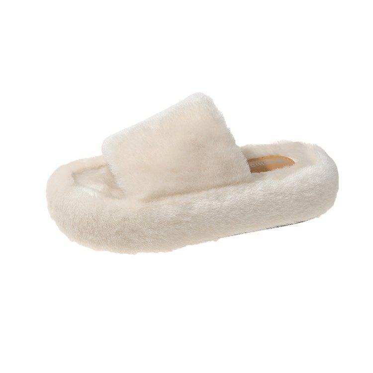 

Модные весенне-осенние мохнатые тапочки женские летние уличные зимние супер огненные феи плоские нишевые сандалии перетаскивание 42 бежевый