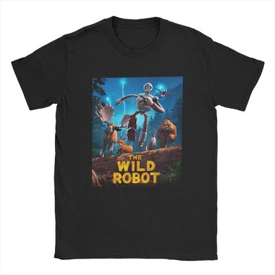 The Wild Robots T-Shirts for Men 2024 New Cartoon Funny Cotton Tee Shirt Round Collar Short Sleeve T Shirt Summer Merchandise