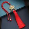 Elegant Gold Ruyi Lock Car Pendant: Rearview Mirror Tassel for Peace and Style