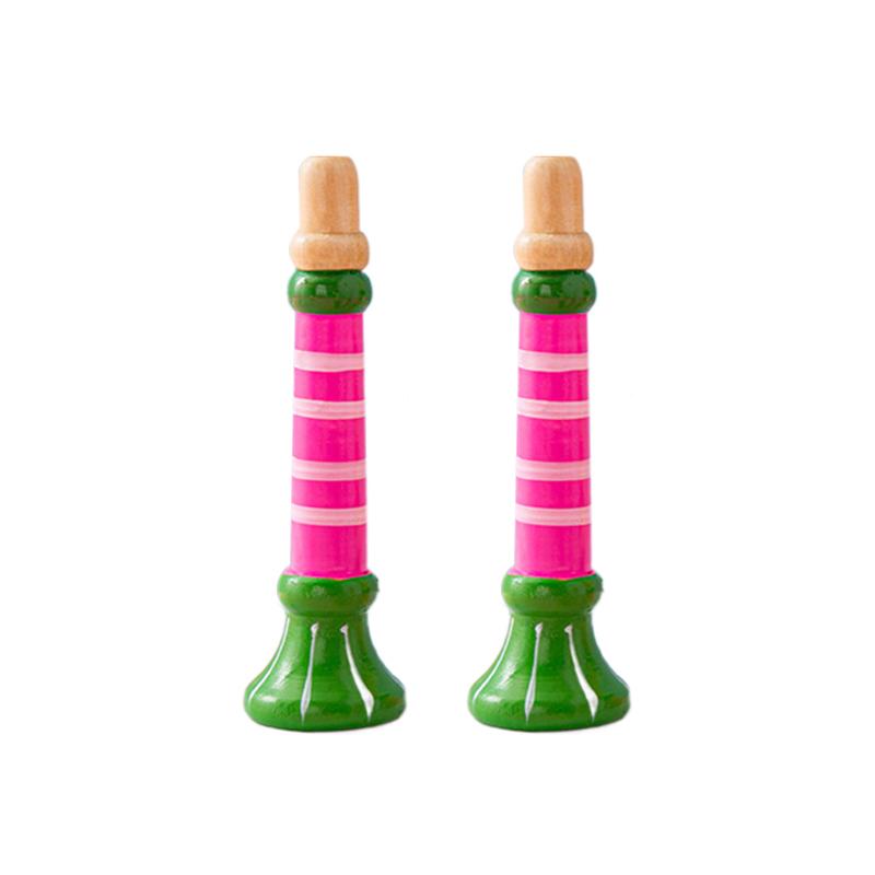 Wooden Trumpet Children Toy Horn Whistle Musical Instrument for Kids Early Educational Orff Music Instrument Sound Training Game